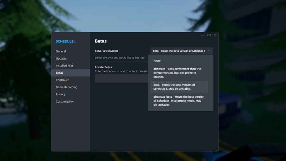 How to Get Beta Branch