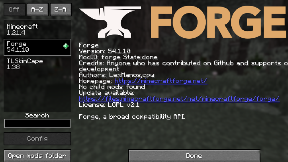 Forge in Minecraft