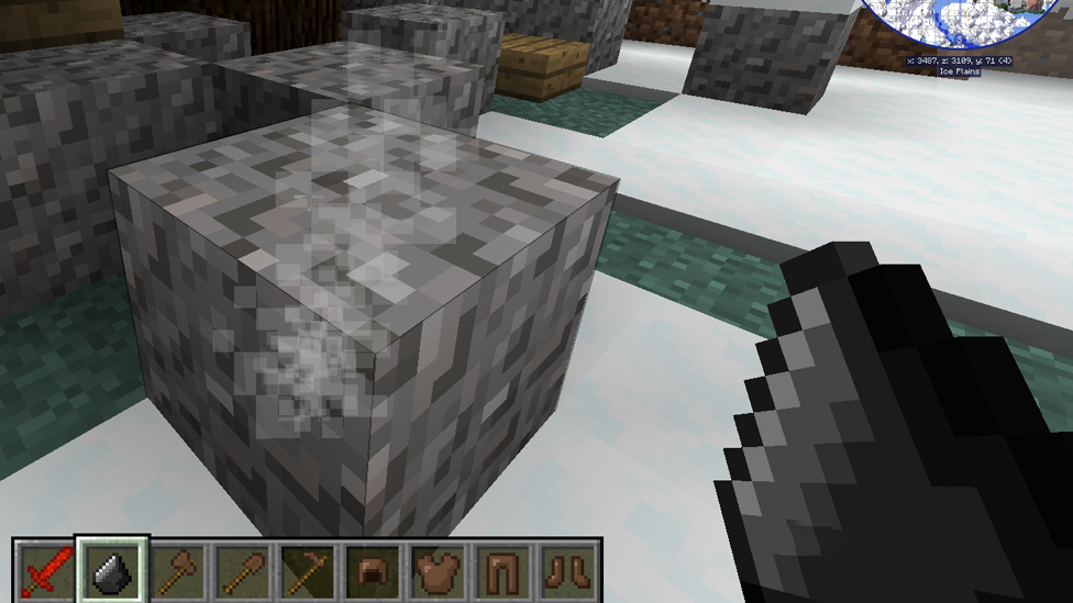 Hold the Flint in the Hand and Smash it Onto the Rock