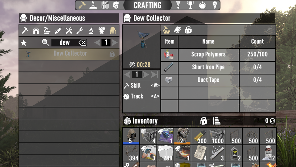 Crafting Dew Collector