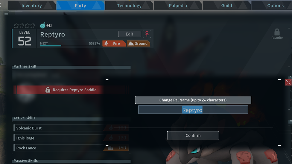 Renaming Pals in Palworld