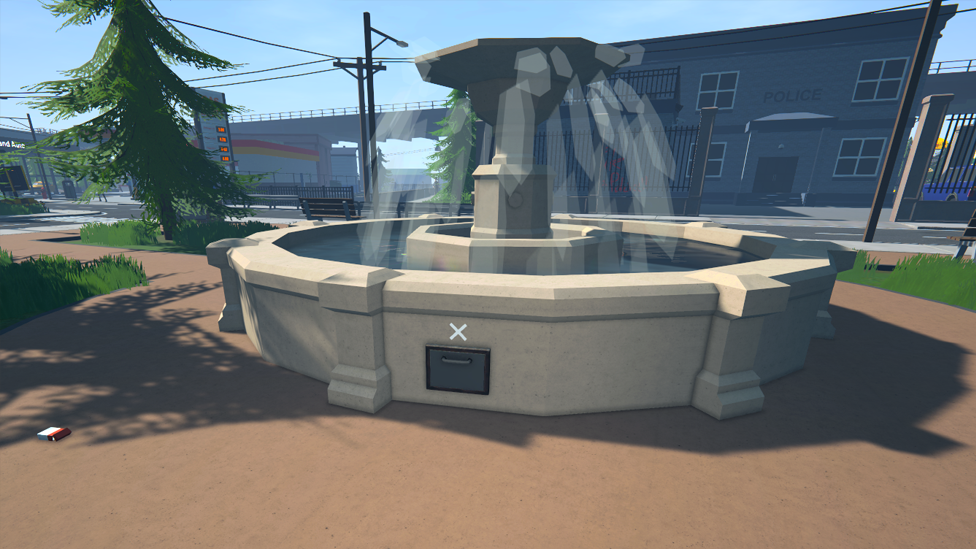 Dead Drop Behind the Fountain