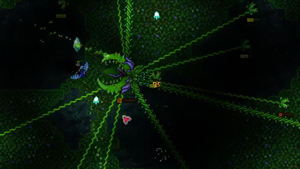 Plantera Changes it's Look and Attack Patterns When it Goes Below 50% HP