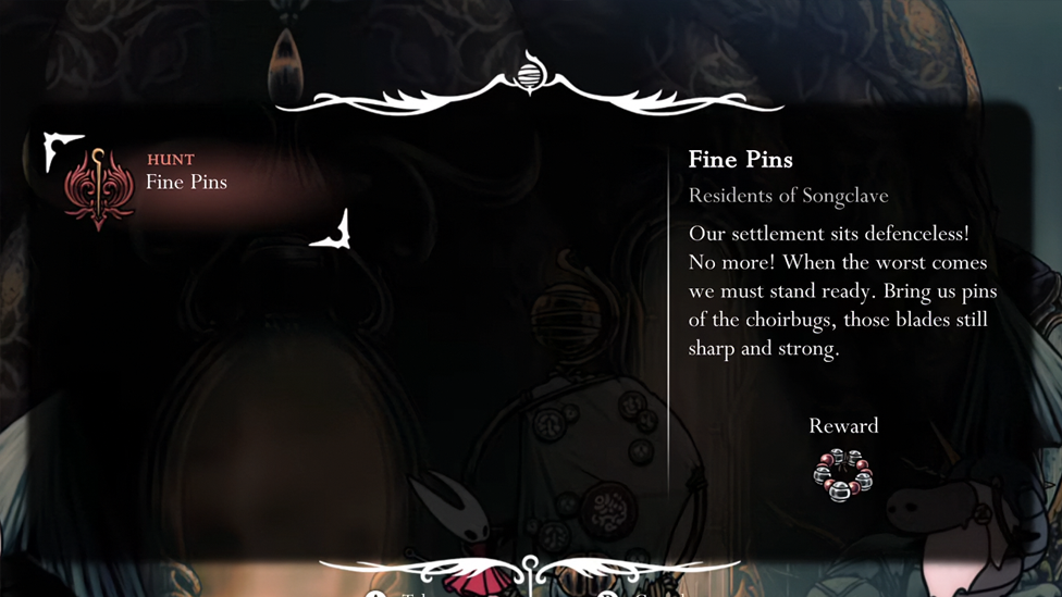 Starting the Fine Pins Quest in Songlave