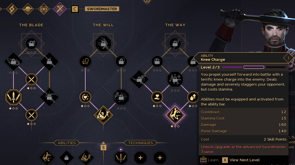 Skill Tree for Swordmaster