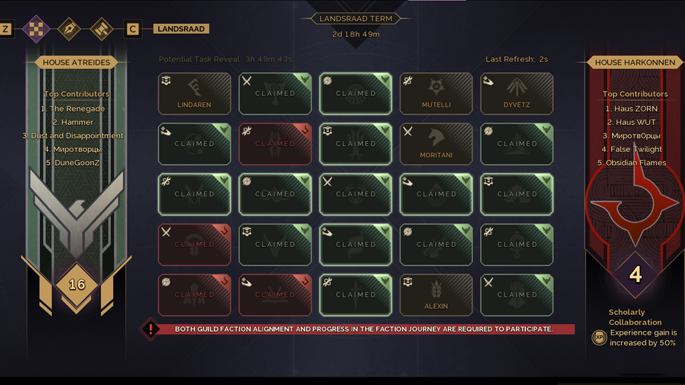 Missions inside Landsraad in Dune Awakening