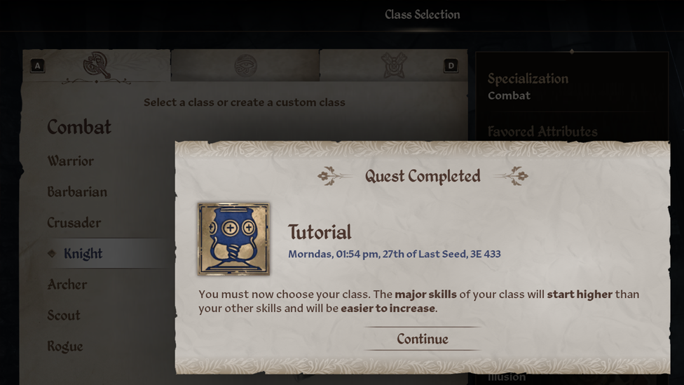 Combat Classes in Oblivion Remastered