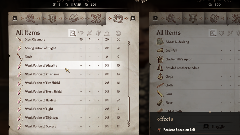 Selling the Potions For Gold