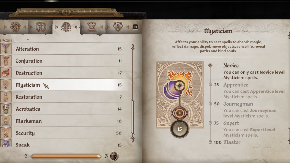 Mysticism in Oblivion Remastered