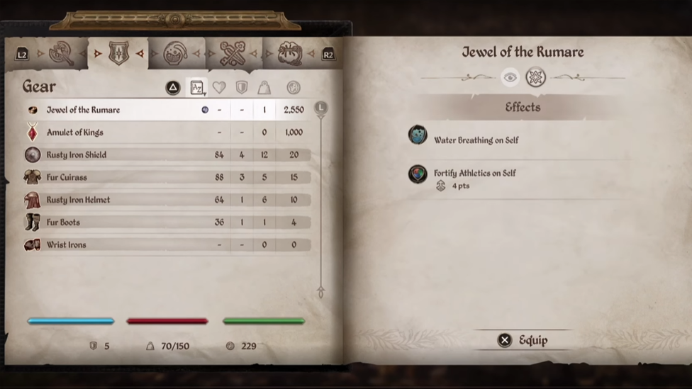 Jewel of Rumare Effects