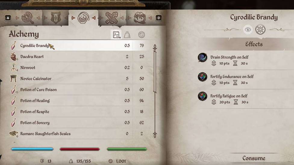 Cyrodilic Brandy in Oblivion Remastered