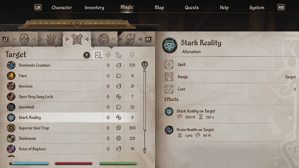 Stark Reality Spell in Oblivion Remastered