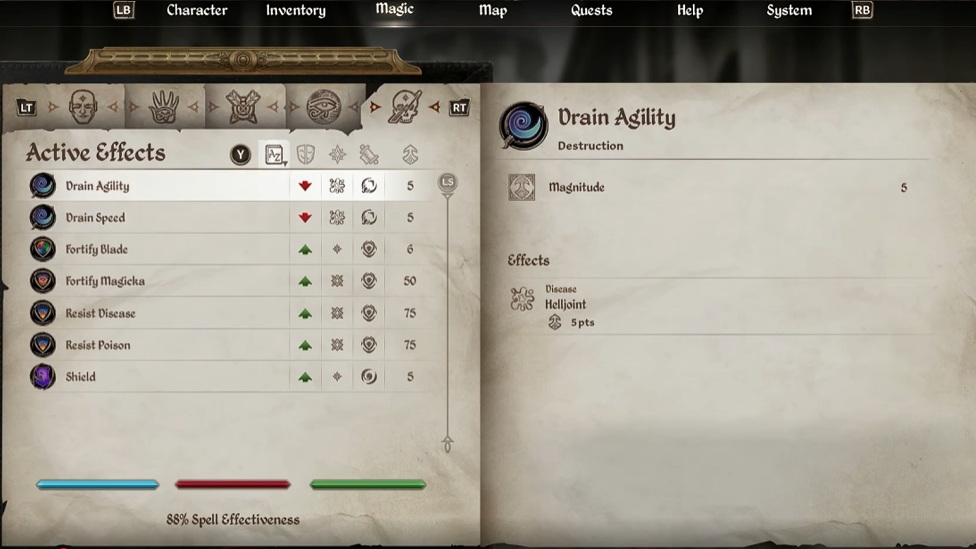 Type of Disease in Oblivion Remastered