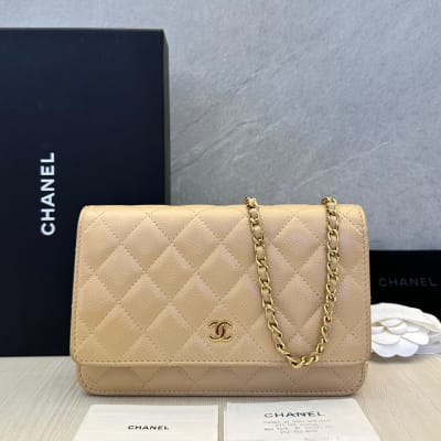 Chanel WOC Beige Caviar Ghw 