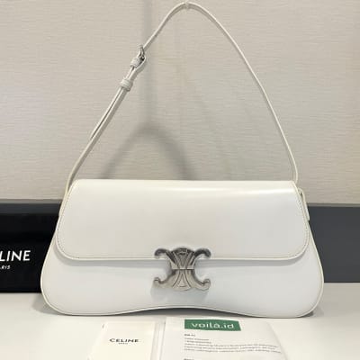 Celine Lola Bag Medium Calfskin White Shw 