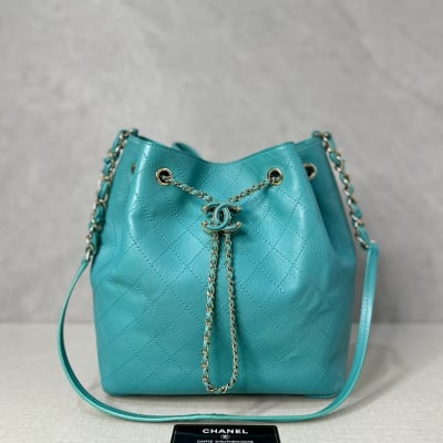 Chanel Bucket Bag Green Ghw 