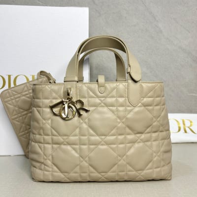 Dior Tourjours Medium Rope Beige Calfskin Lghw 