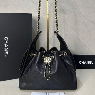 Chanel C25 Small Black Caviar Ghw 