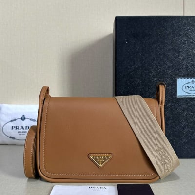 Prada Pattina Shoulder Bag Caramel Ghw 