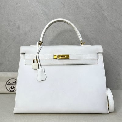 Hermès K35 Epsom White Ghw 