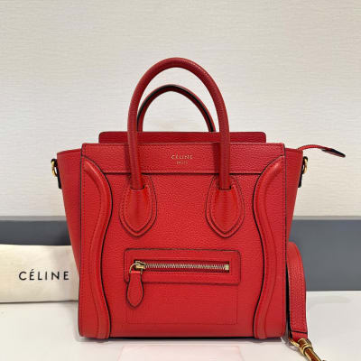Celine Celine Drummed Nano Luggage Merah Ghw 