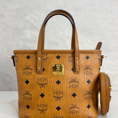 MCM Vicetos Mini Anya Top Zip Shopper Tote 