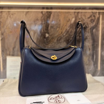 Hermès Hermès Lindy 30cm Blue Nuit Ghw | 002313-CN