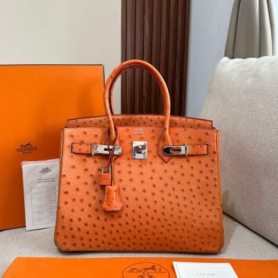 Hermès B30 Ostrich Orange