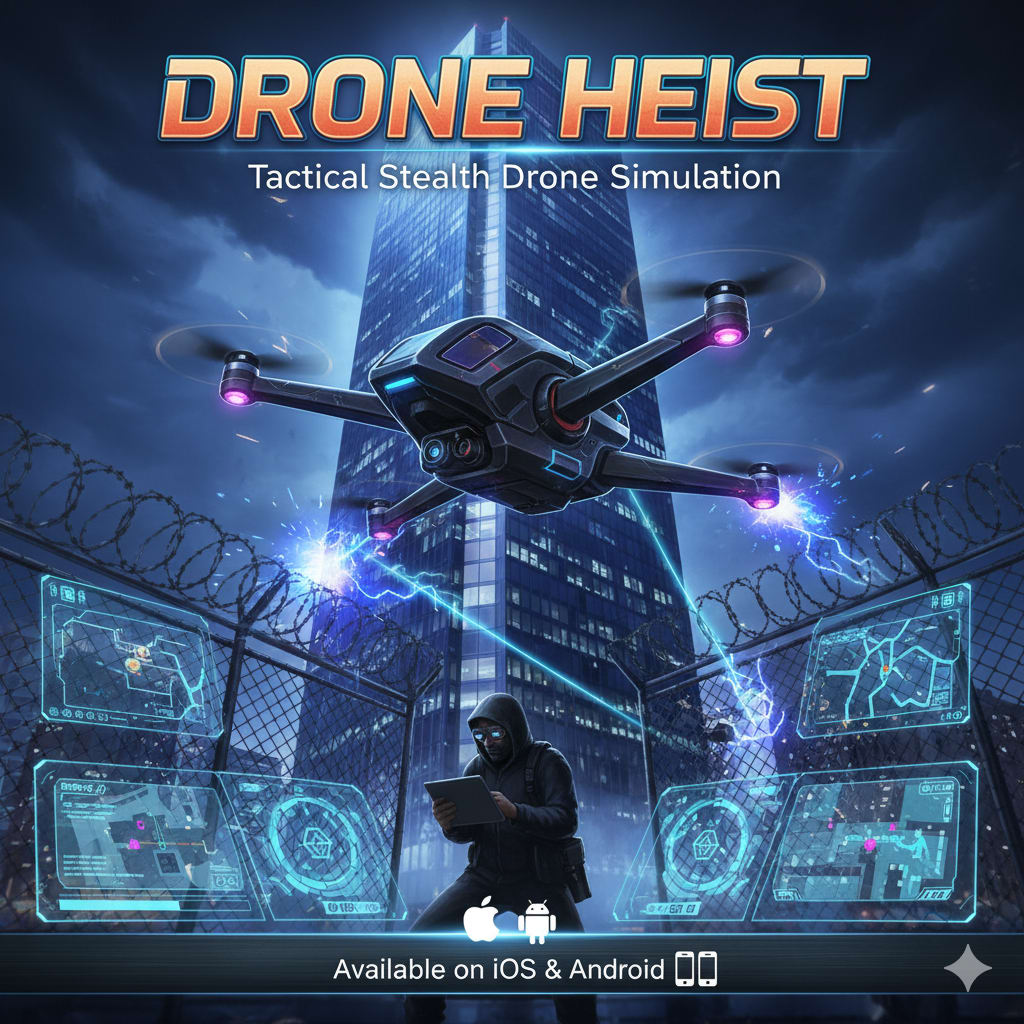 Drone Heist – Tactical Stealth Drone Simulation Portfolio Image 1