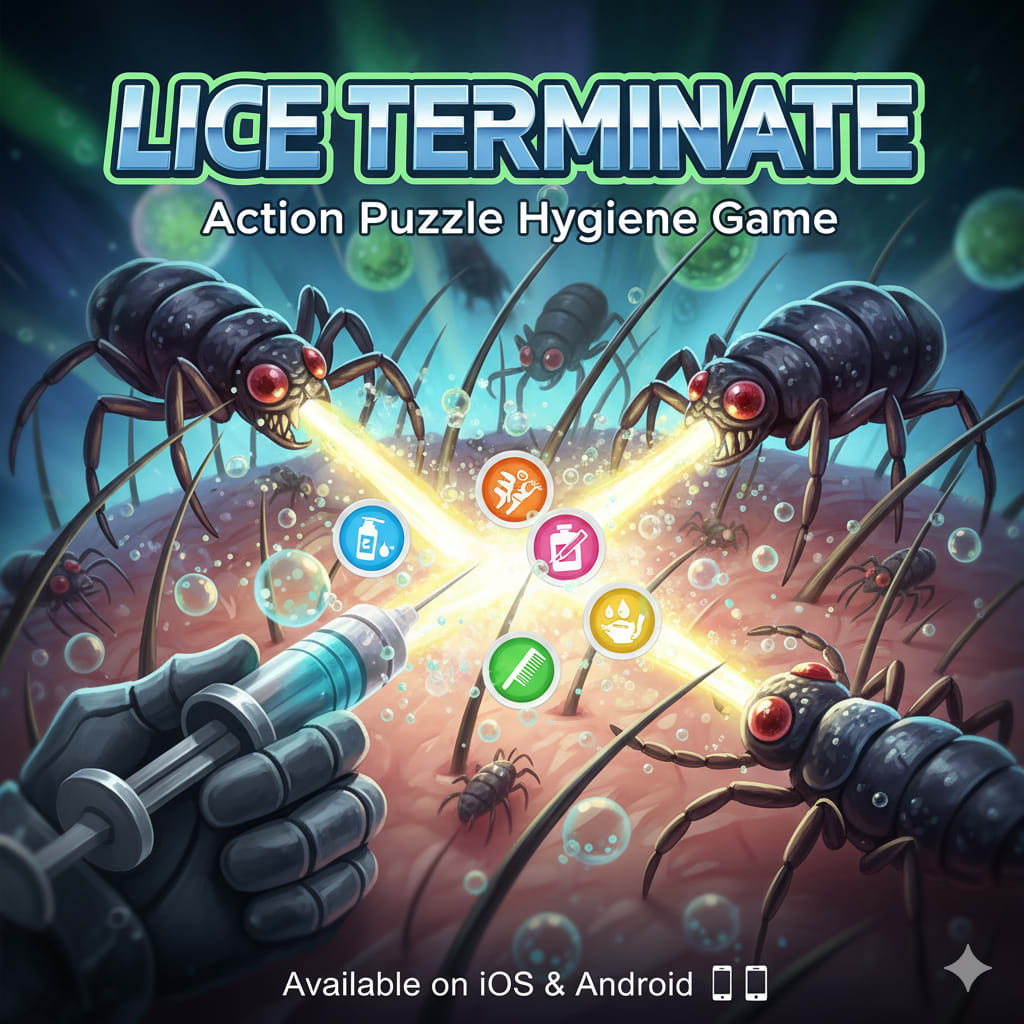 Lice Terminate - Action Puzzle Hygiene Game Portfolio Image 1