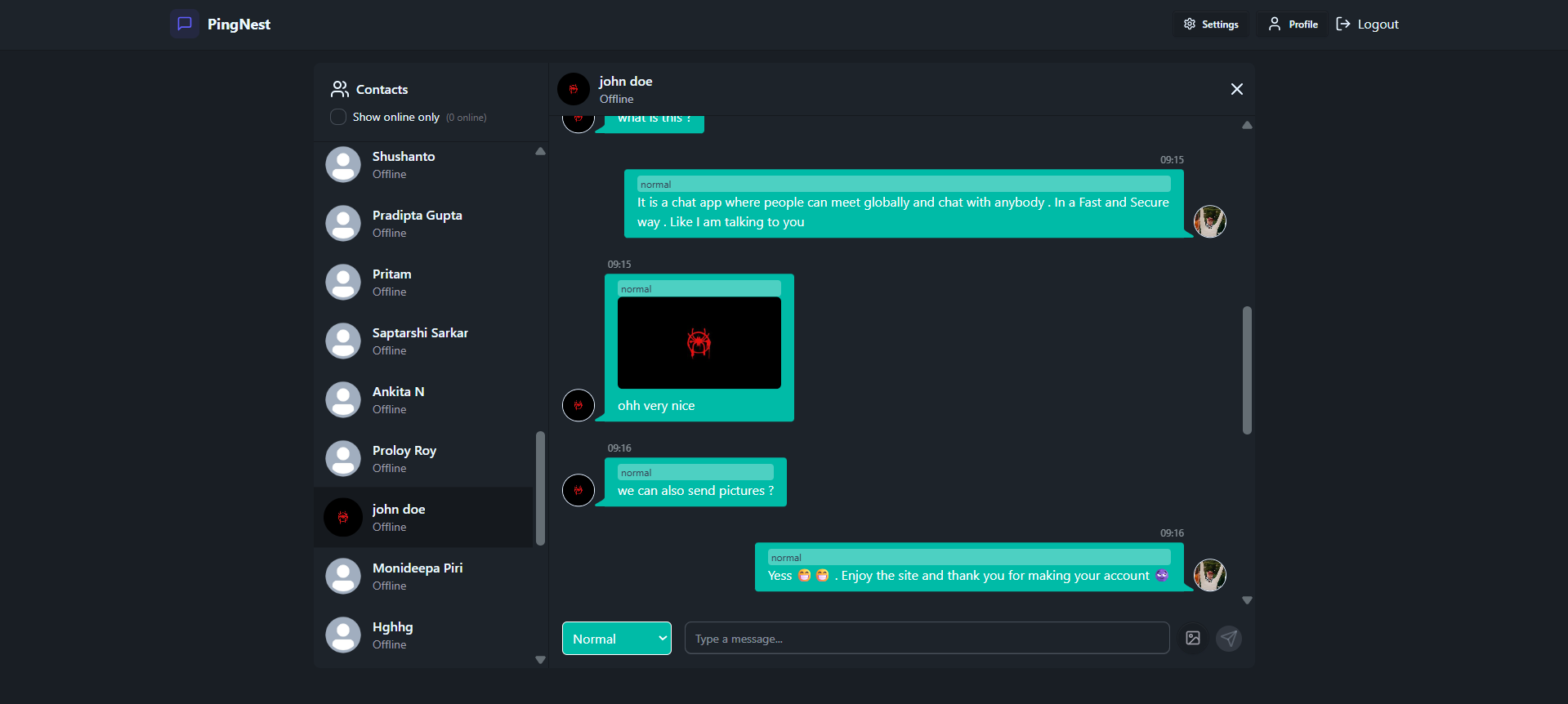 Chat UI Screenshot