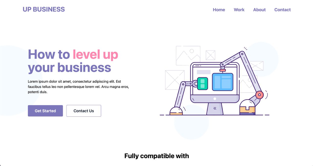 UP Business Landing Page