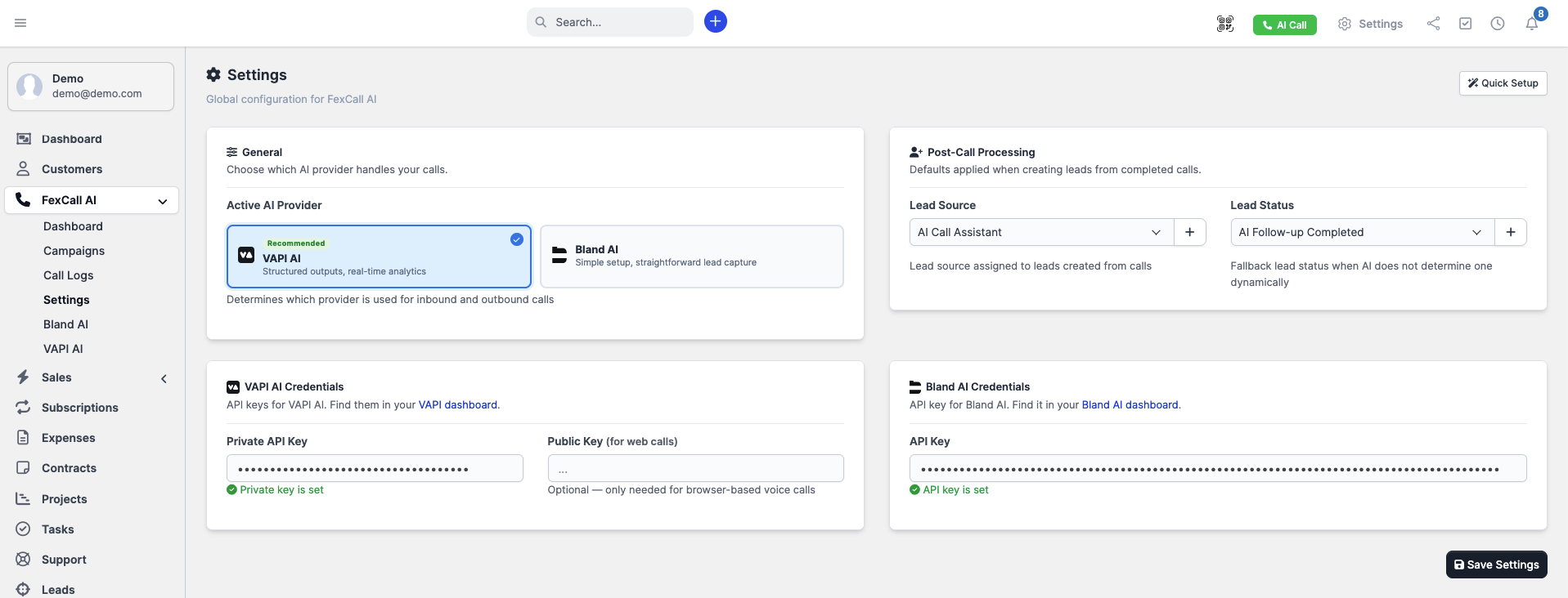 FexCall – Smart AI Call Assistant & Lead Automation Module for Perfex CRM