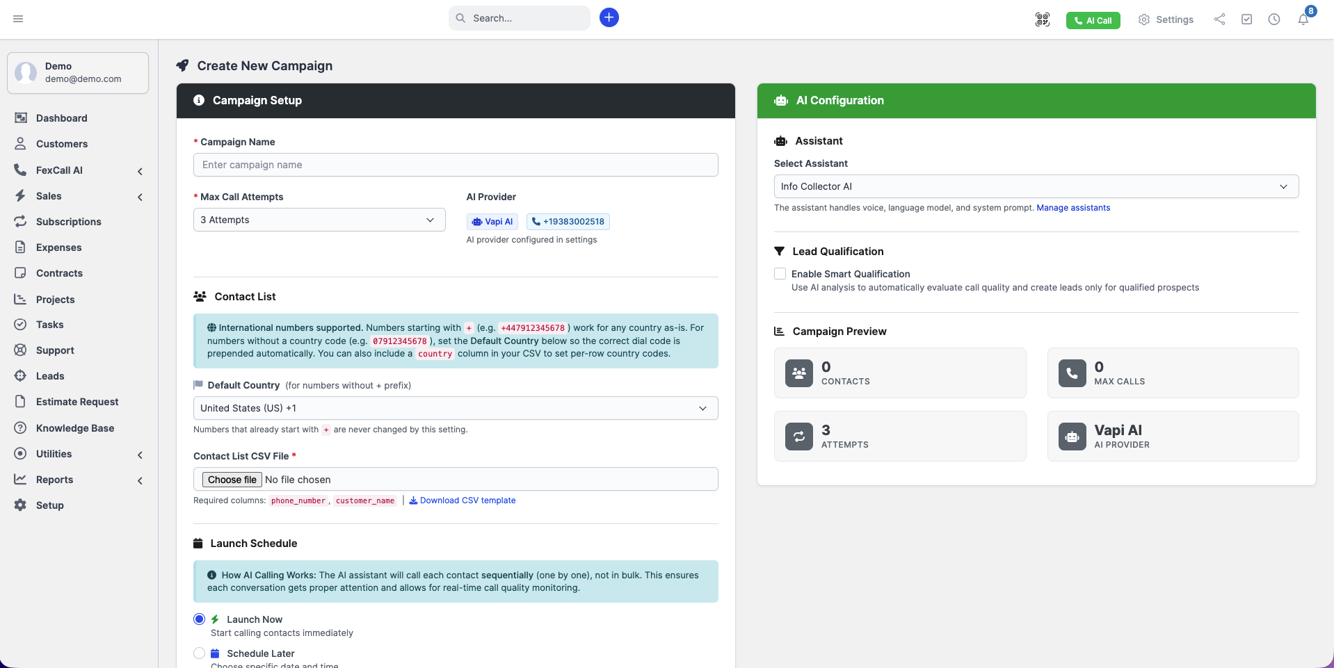 FexCall – Smart AI Call Assistant & Lead Automation Module for Perfex CRM
