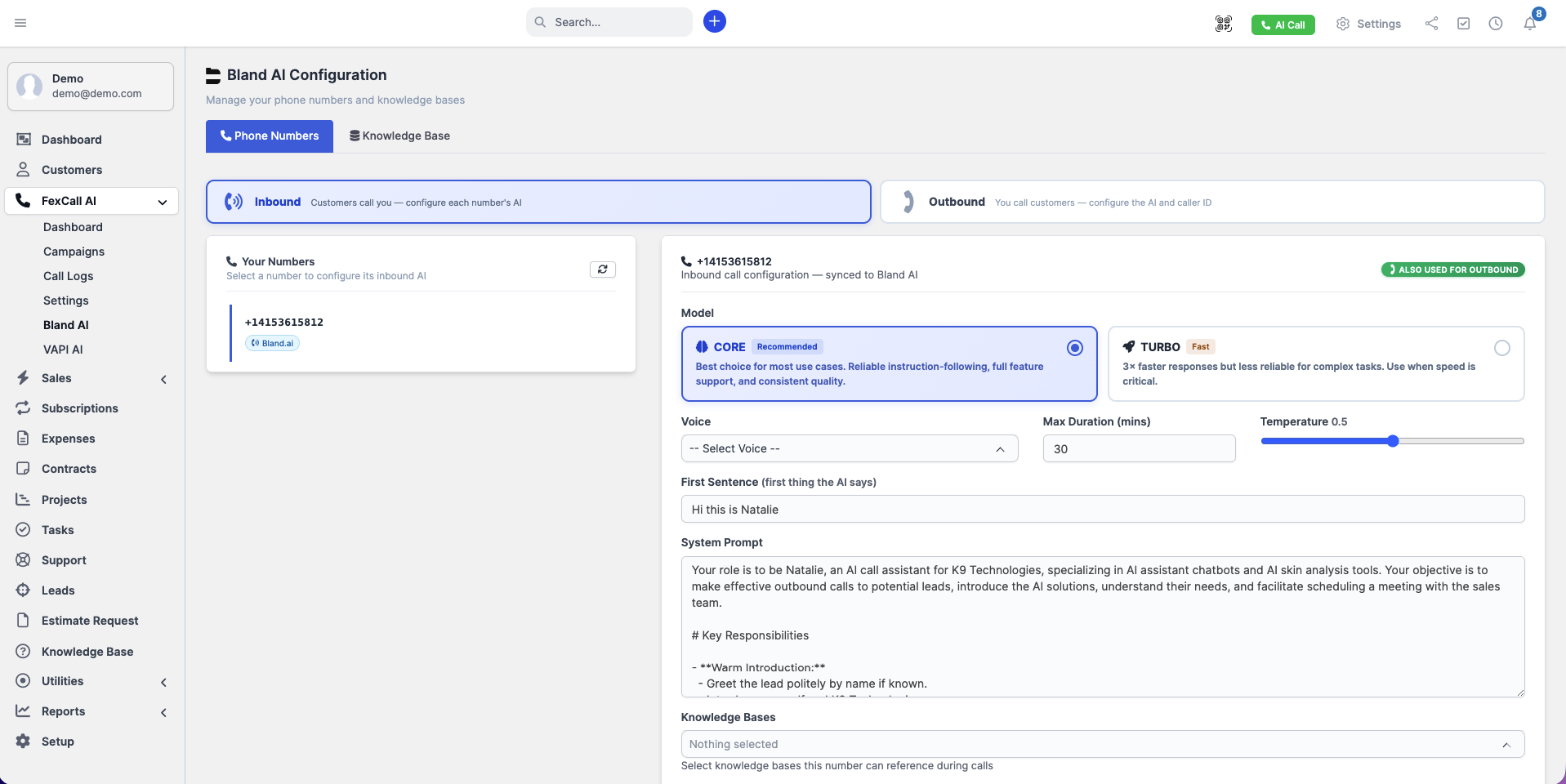 FexCall – Smart AI Call Assistant & Lead Automation Module for Perfex CRM