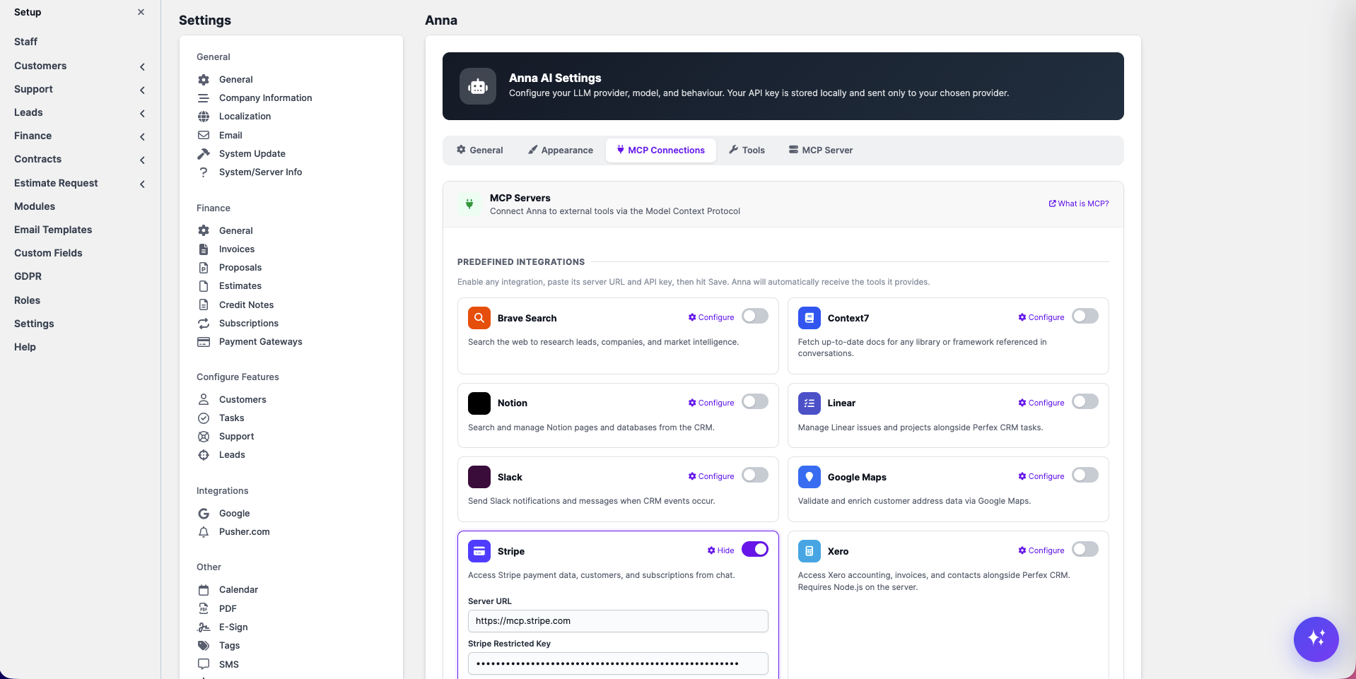 MCP Connections — Stripe, Xero, Slack, Notion and more