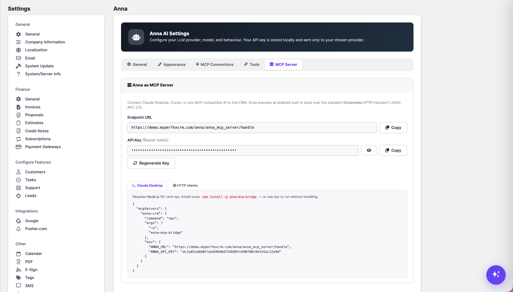 MCP Server — connecting Claude Desktop to Perfex CRM