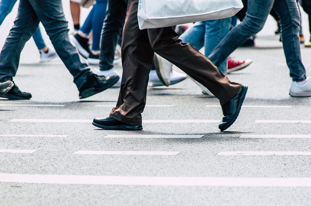 peoples walking in pedestrian