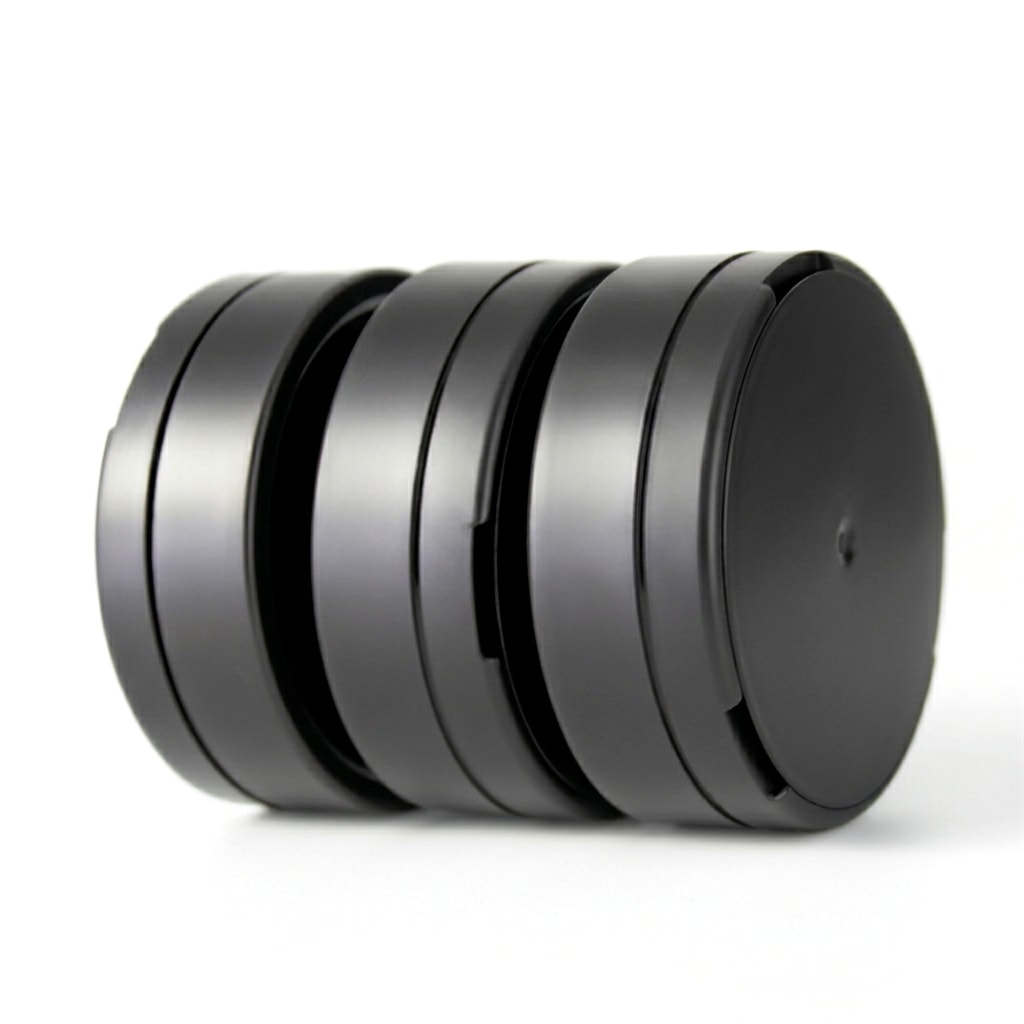 MANKE empty snus can product lineup showing Screw-Top, Flip-Top, and Child-Resistant variants with dimension markings