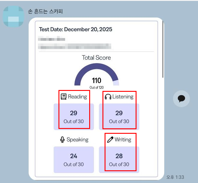 TOEFL High Score