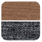 Rich Walnut veneer with slate grey fabric grille