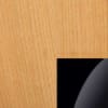 iO3 light wood finish stand with a matt black base,