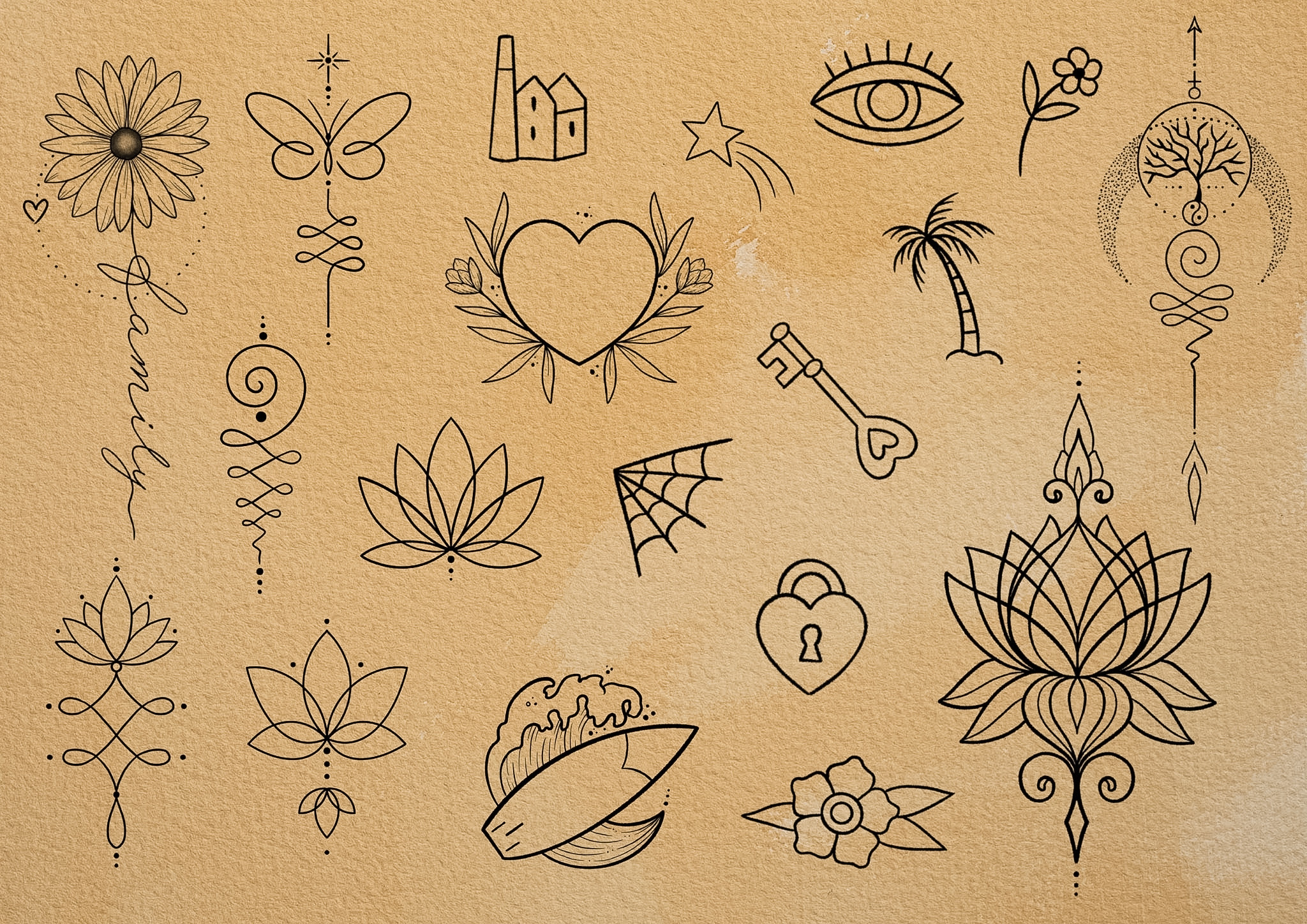 Tattoo flash Newquay - Atlantic Coast Tattoo Cornwall