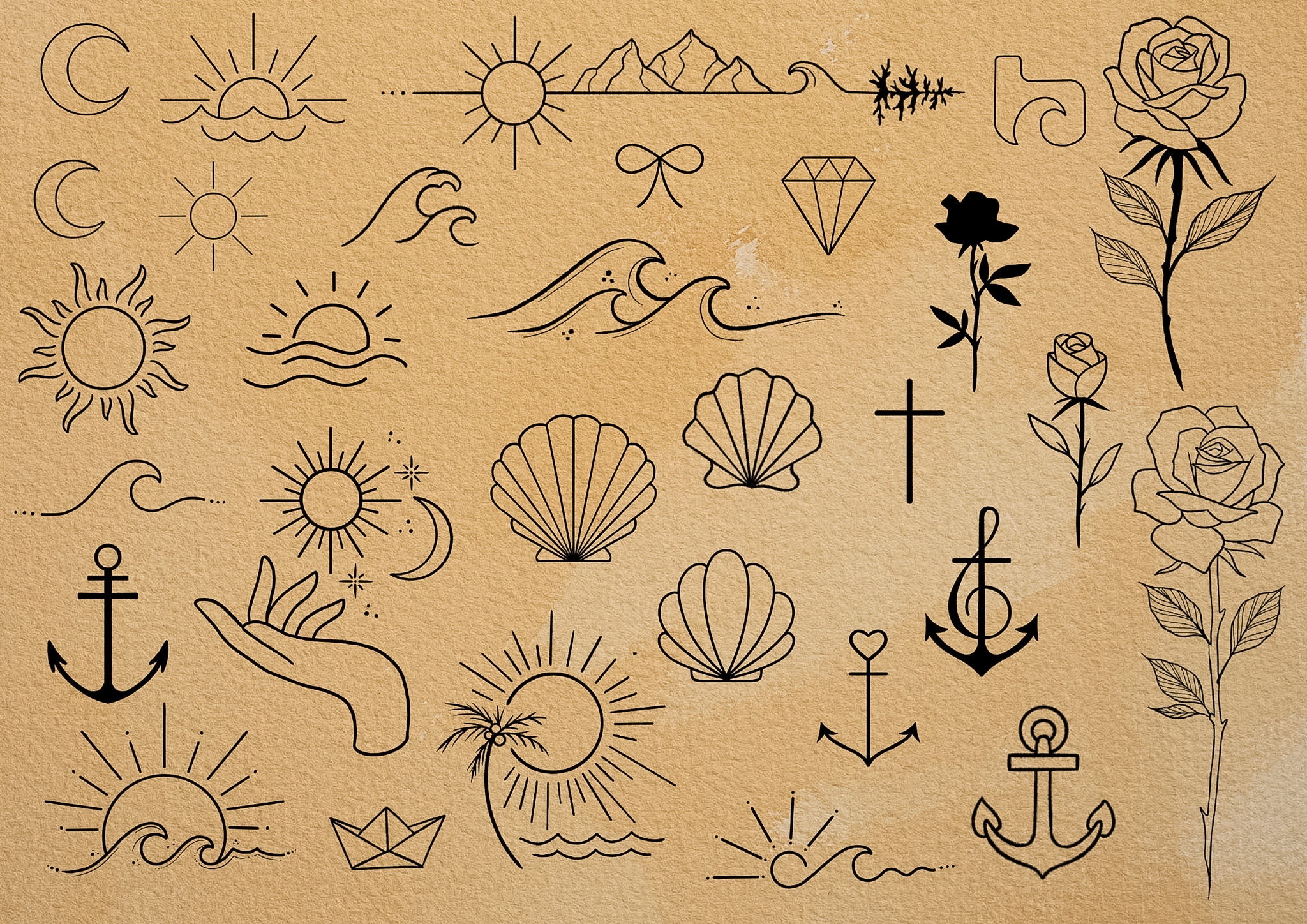Tattoo flash designs Newquay - Atlantic Coast Tattoo Cornwall
