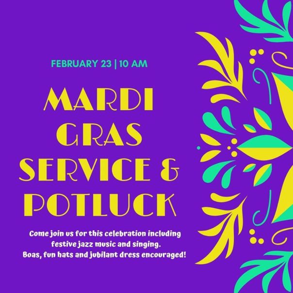 Mardi Gras Service & Potluck