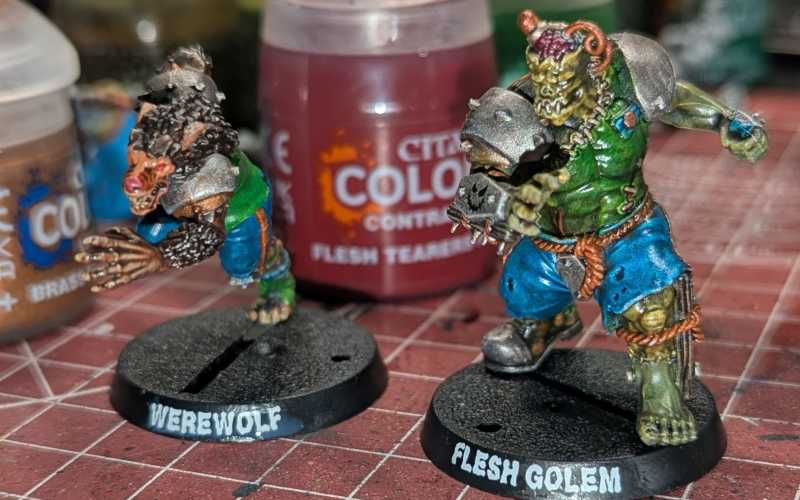 Necromantic Werewolf and Flesh Golem