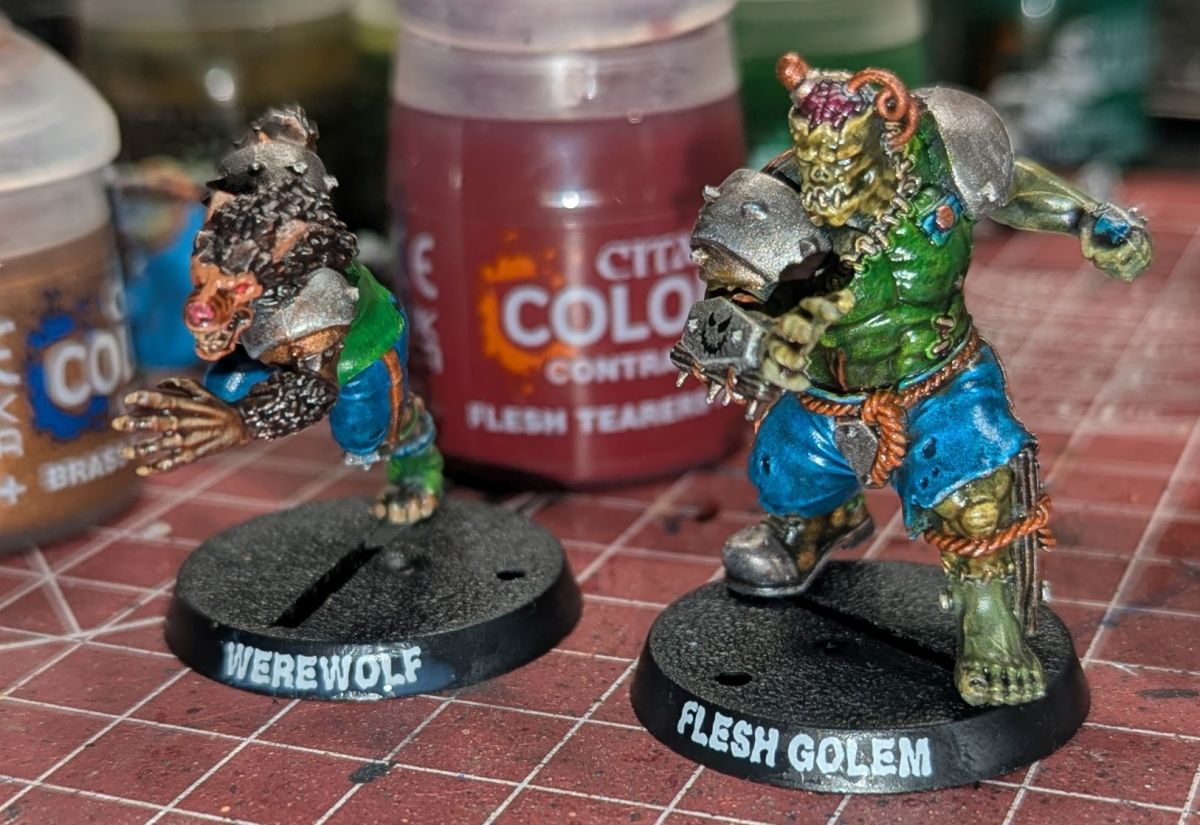Necromantic Wolf and Flesh Golem