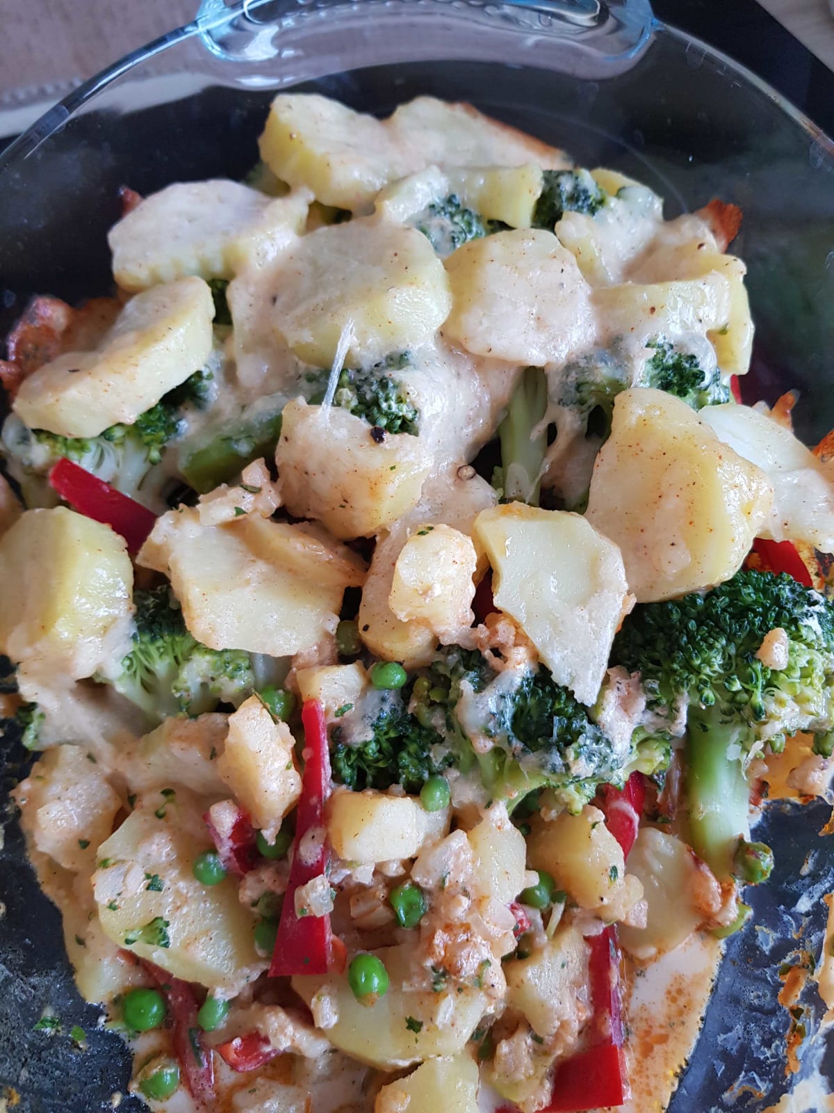 Zdjęcie Zapiekanka z brokułem i groszkiem