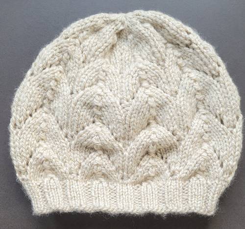 Bonnet beige brillant - feuille Bonnet beige brillant - feuille