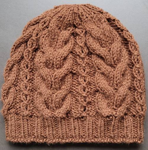 Bonnet marron - double torsade Bonnet marron - double torsade